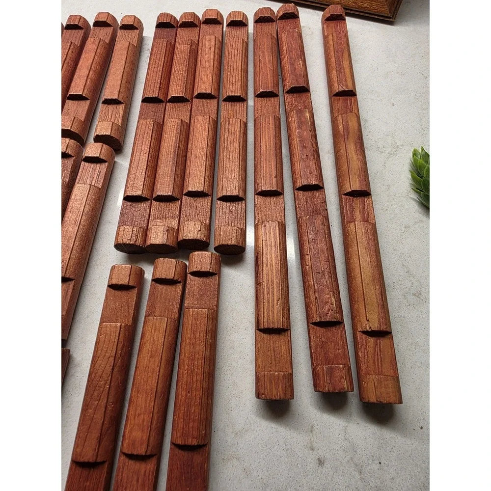 Vintage Lincoln Logs Building Set Lot 100+ Pieces Wood Logs Roof Parts Mixed Lot
